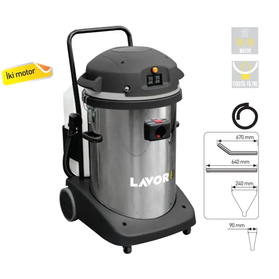 Lavor Solaris If 03 İki Motorlu Sanayi Tipi Halı Koltuk Yıkama Makinası